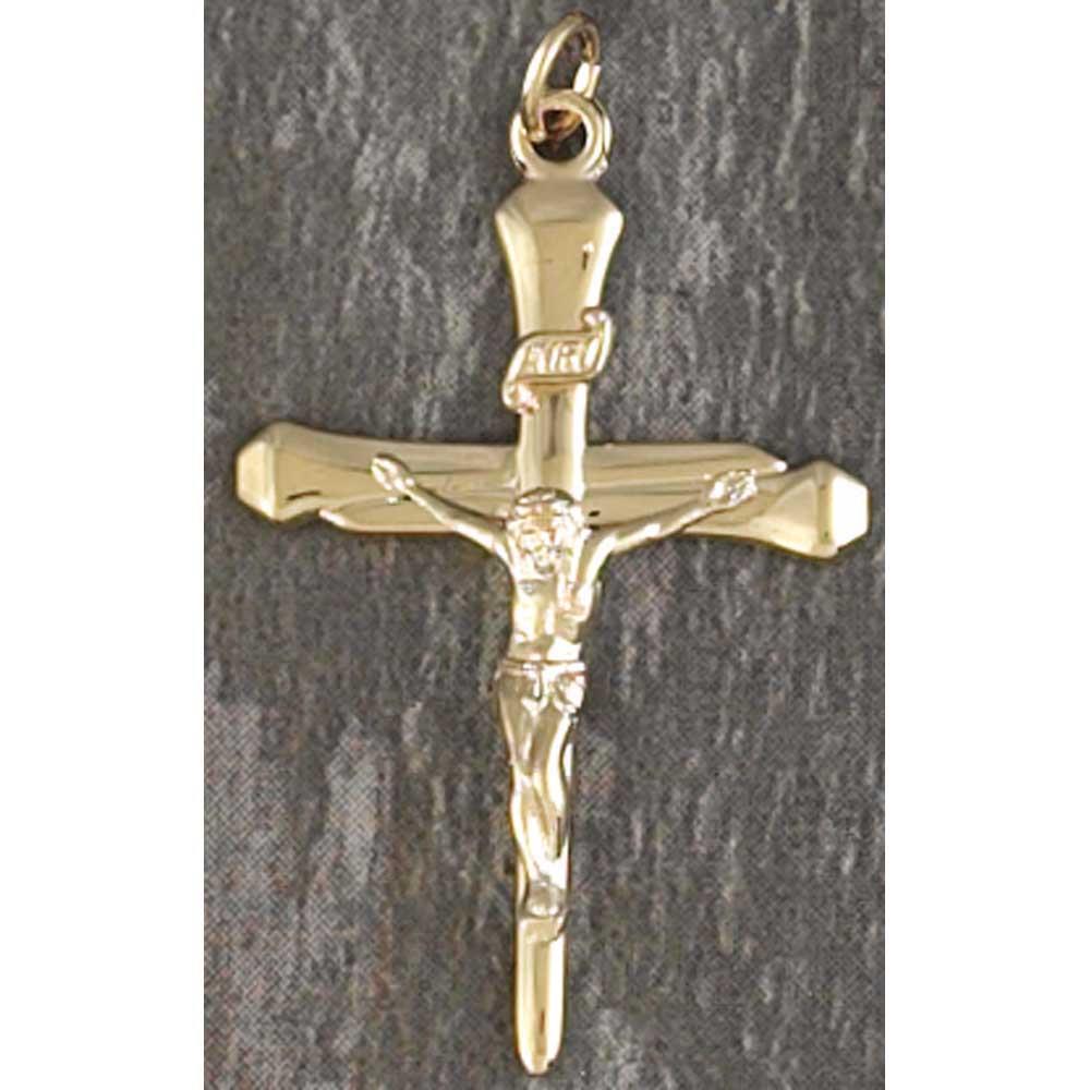 Necklace Large Cruc Gold Plated Nail Cross 24"CHN by Dicksons