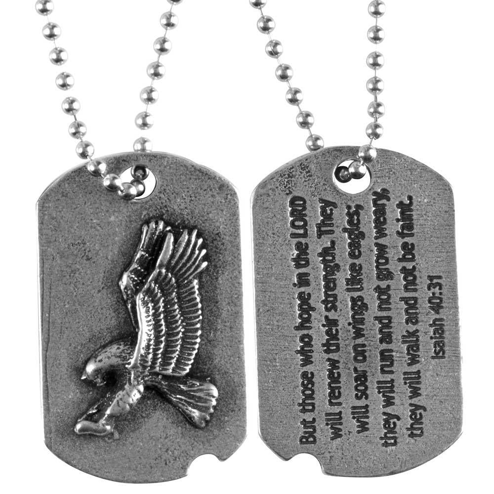 Necklace pewter Dogtag/eagle-21"ch by Dicksons