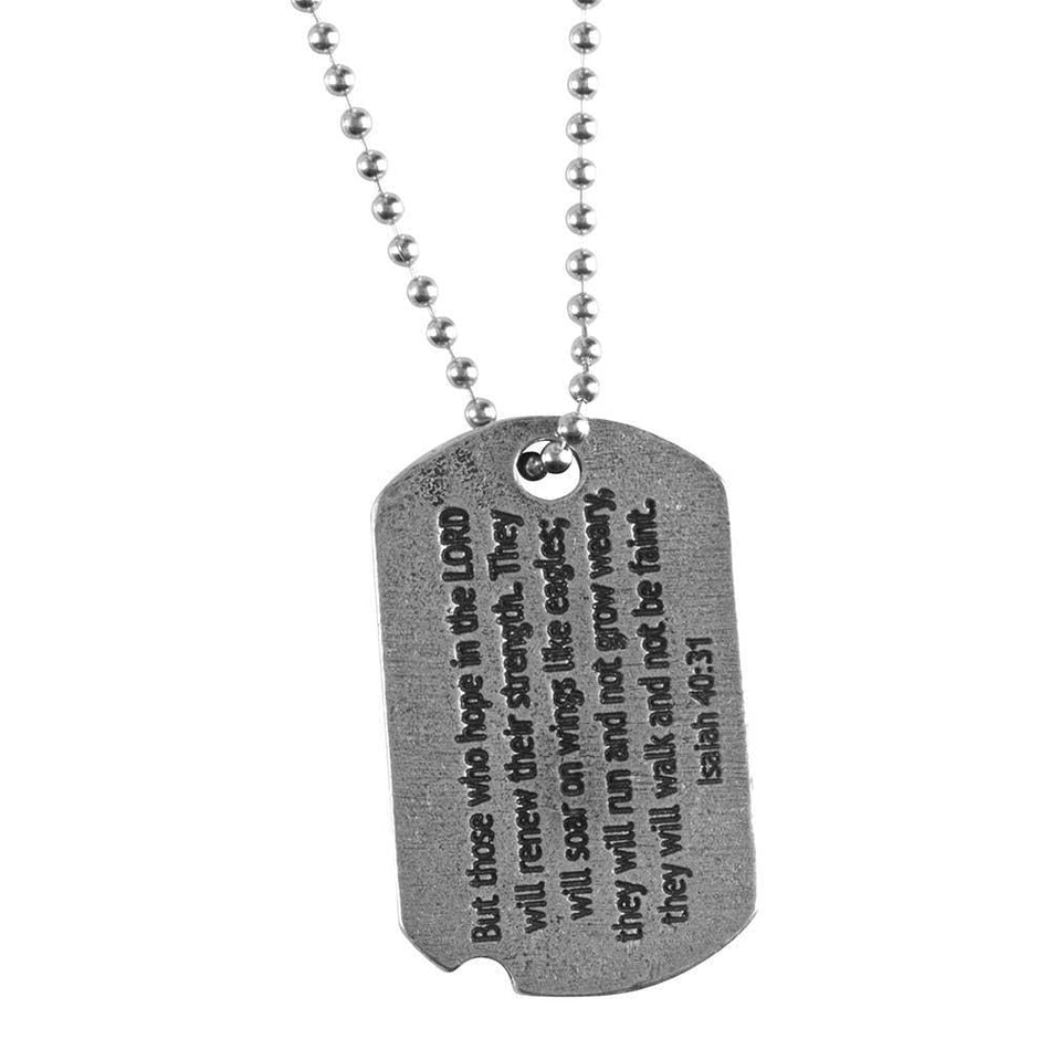 Necklace pewter Dogtag/eagle-21"ch by Dicksons, product view 2