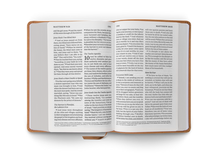 ESV Giant Print Personal Size Bible – Leather, TruTone®, Nubuck Caramel, Wildflower Design by Crossway, product view 2