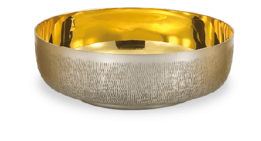 Open Ciborium - 6⅛" Bowl, Silver-ox Gold-Line-Textured by Alviti