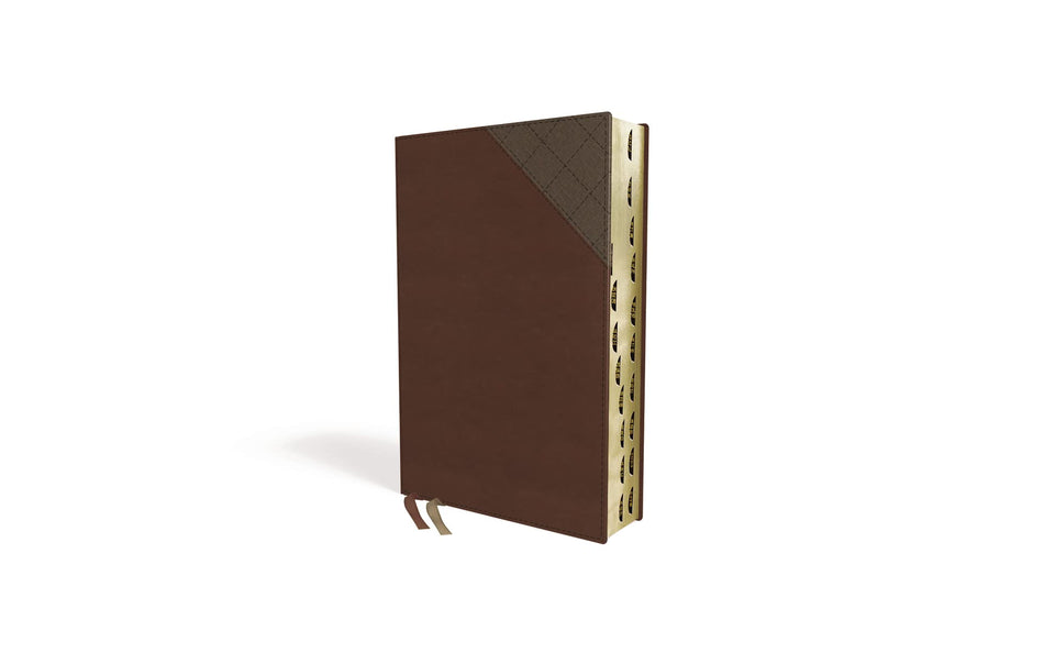 NIV, Thinline Bible, Red Letter, Comfort Print – Leathersoft™, Brown, Thumb Indexed by HarperCollins, product view 2