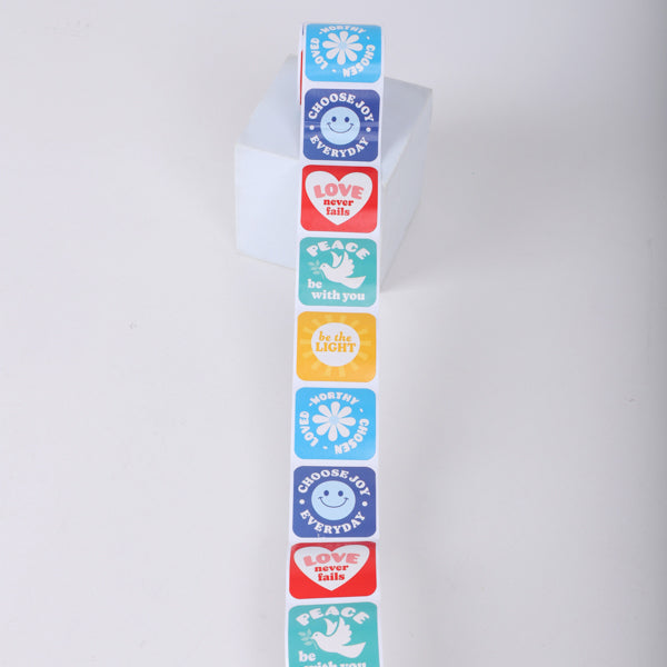 Sticker Christian Sayings Roll 100Ct