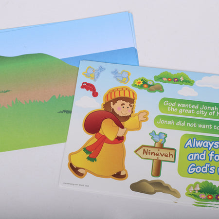 STICKER SCENES JONAH AND THE WHALE 24CT