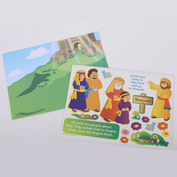 STICKER SCENES JONAH AND THE WHALE 24CT