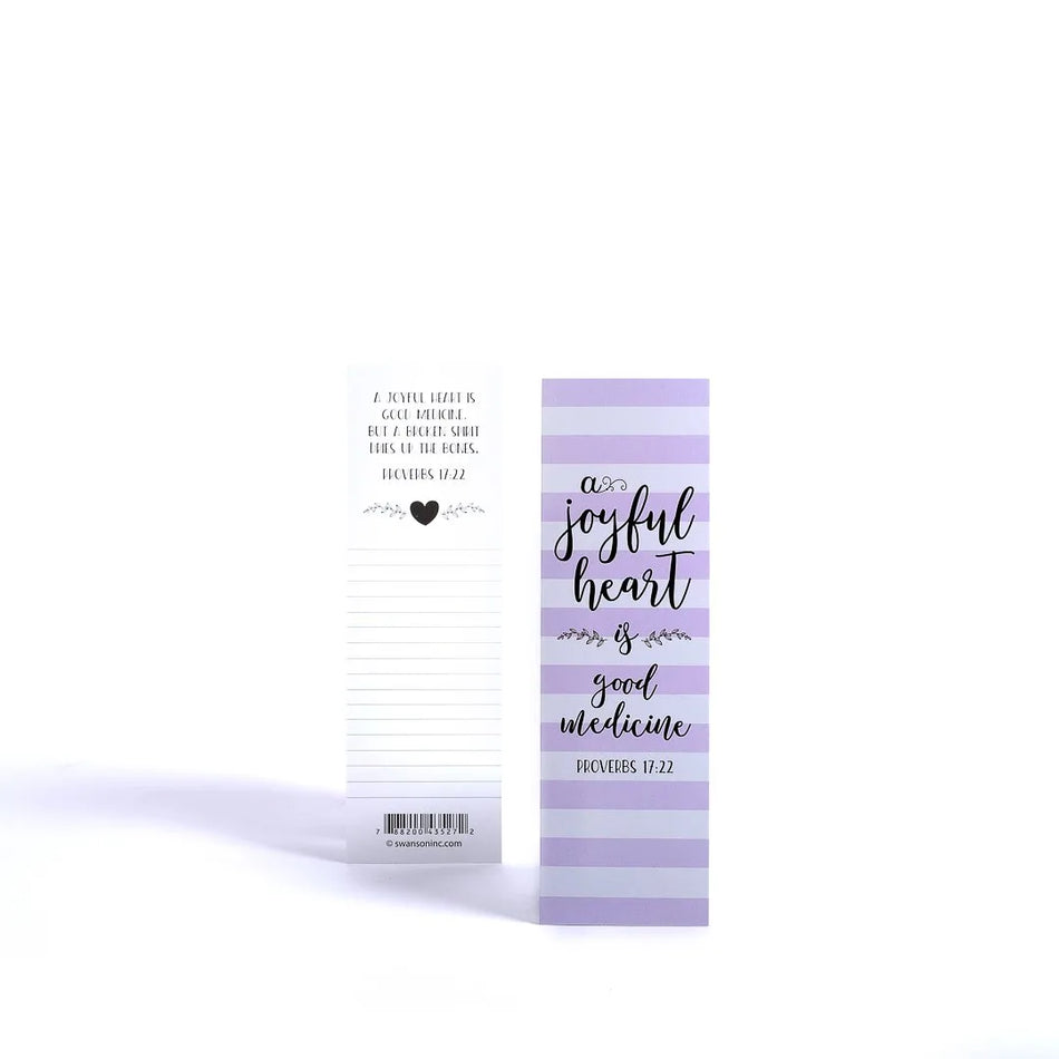 A Joyful Heart Proverbs 17:22 Bookmarks with Notes - Pack of 25 by Swanson Christian Products, product view 2
