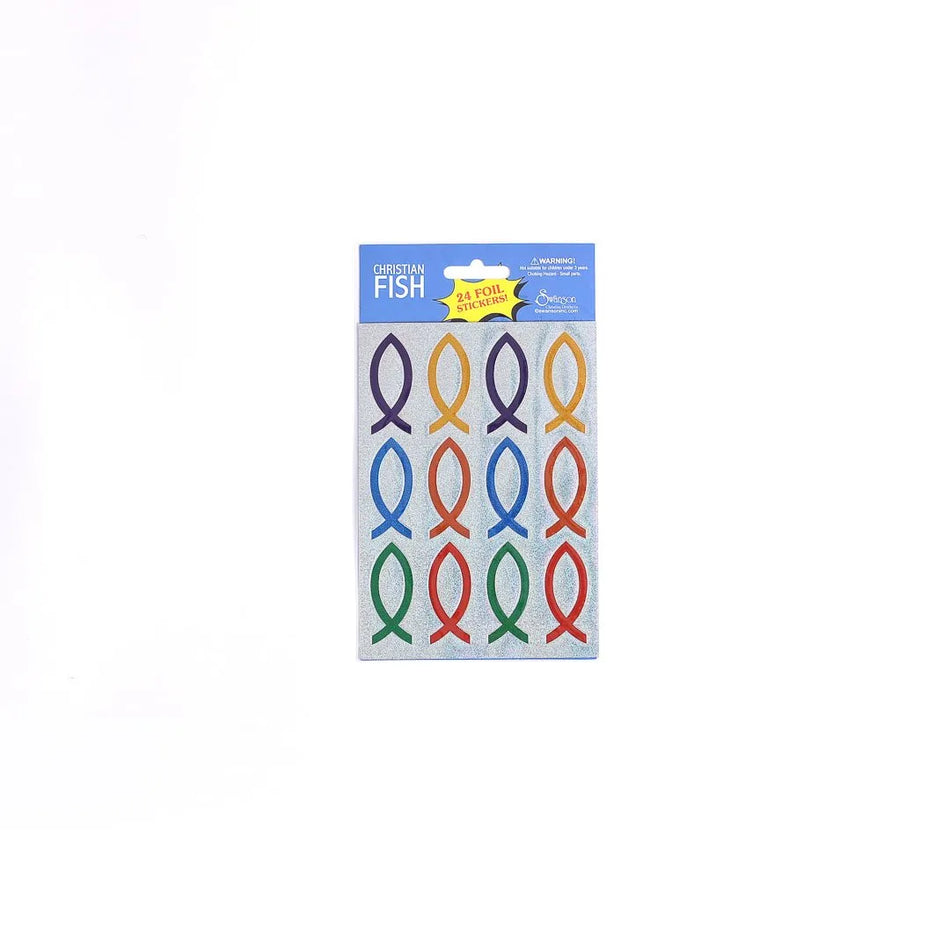 Stickers Foil Fish Emblems 24Ct Pk10