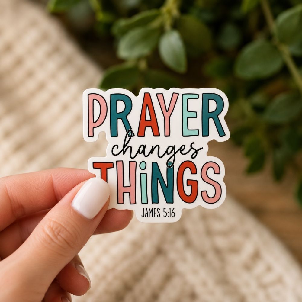STICKER VINYL PRAYER CHANGES THINGS PK5