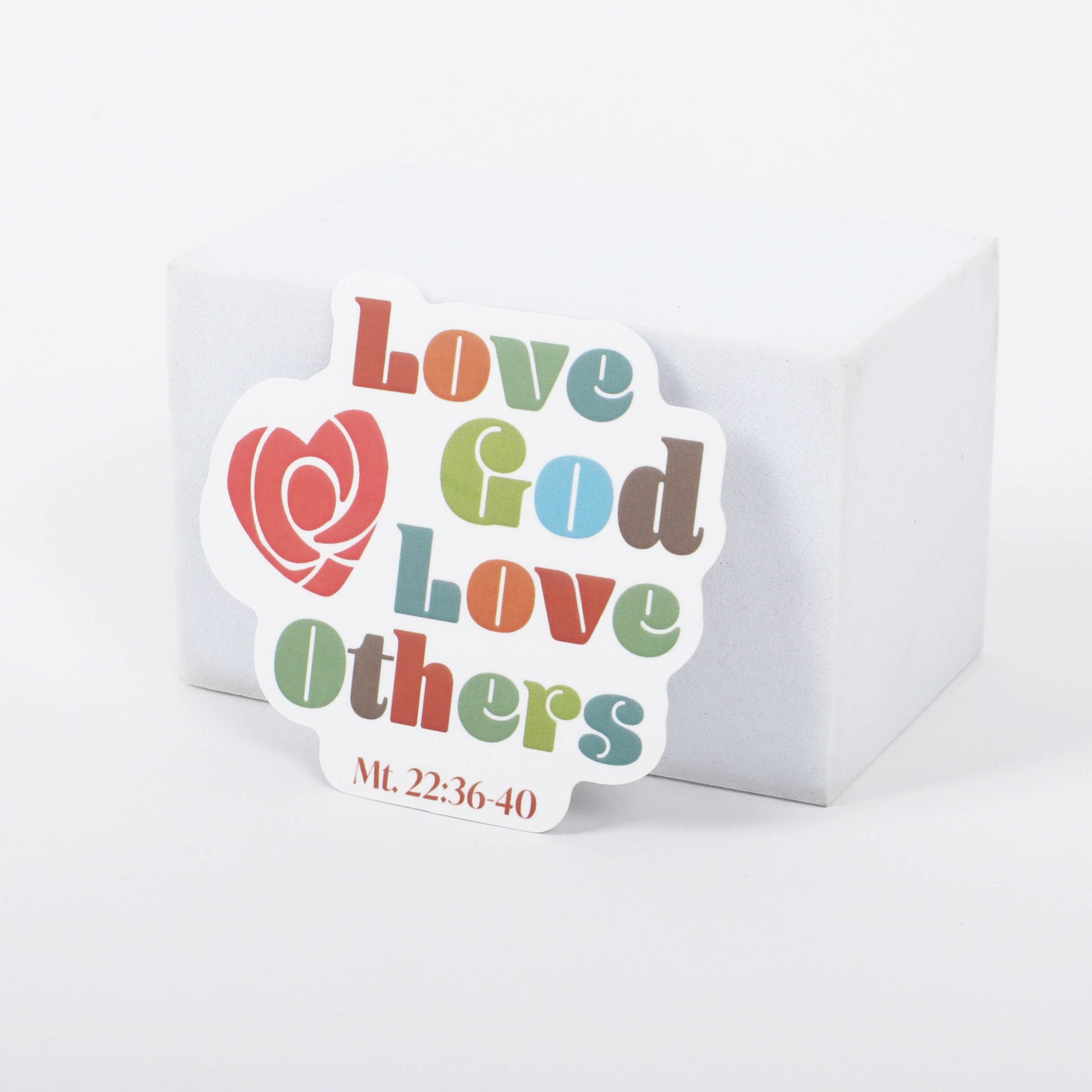 STICKER VINYL LOVE GOD LOVE OTHERS PK5