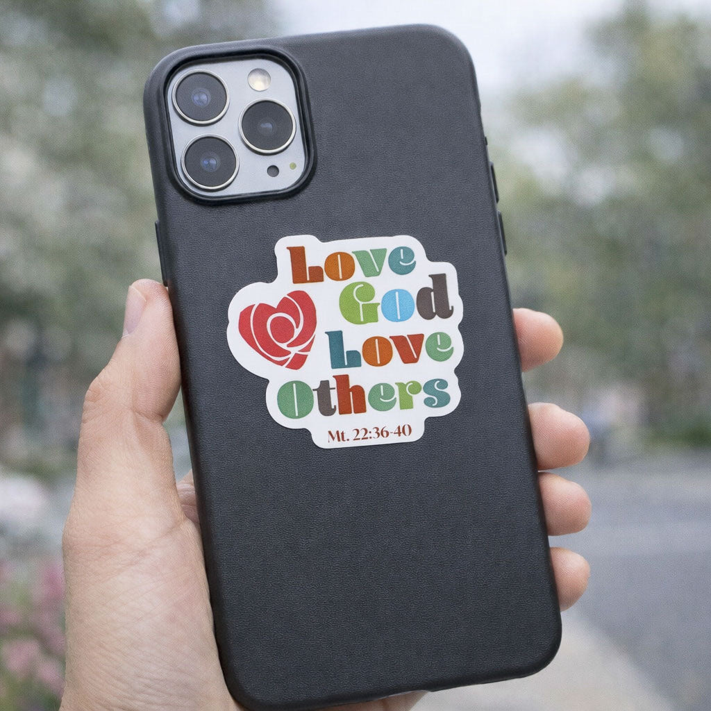 STICKER VINYL LOVE GOD LOVE OTHERS PK5