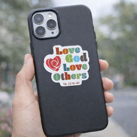 STICKER VINYL LOVE GOD LOVE OTHERS PK5
