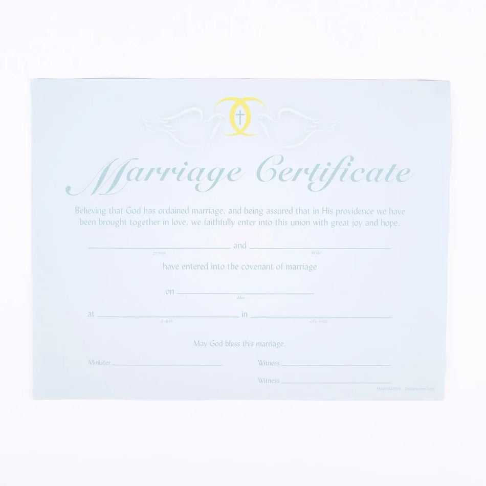 Certificate of Marriage | Christian Wedding Designs | 6-Pack