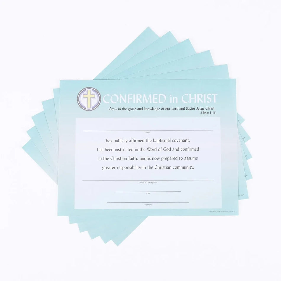Certificate – Confirmed In Christ – Pk6