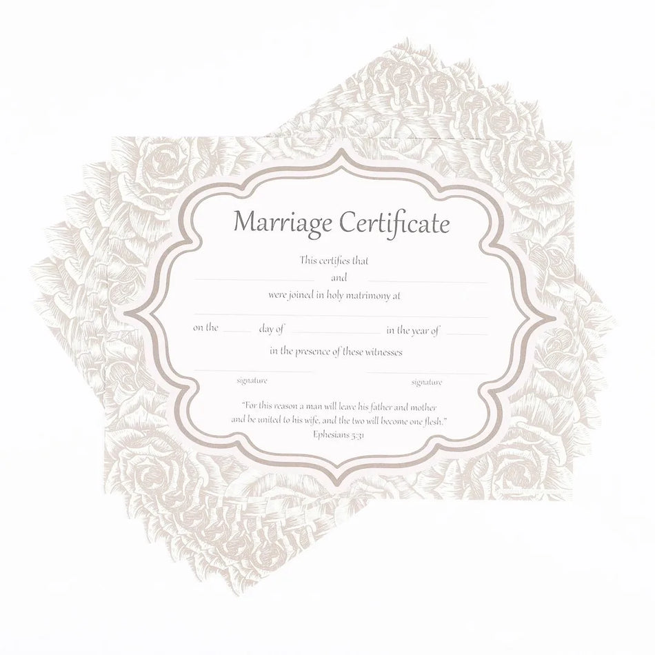 Certificate Of Marriage – Vintage – Pk6