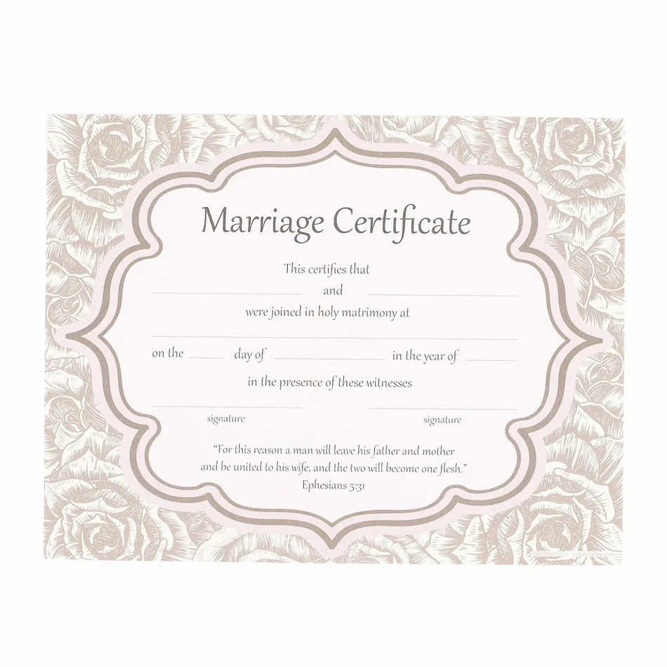 Certificate of Marriage | Christian Wedding Designs | 6-Pack