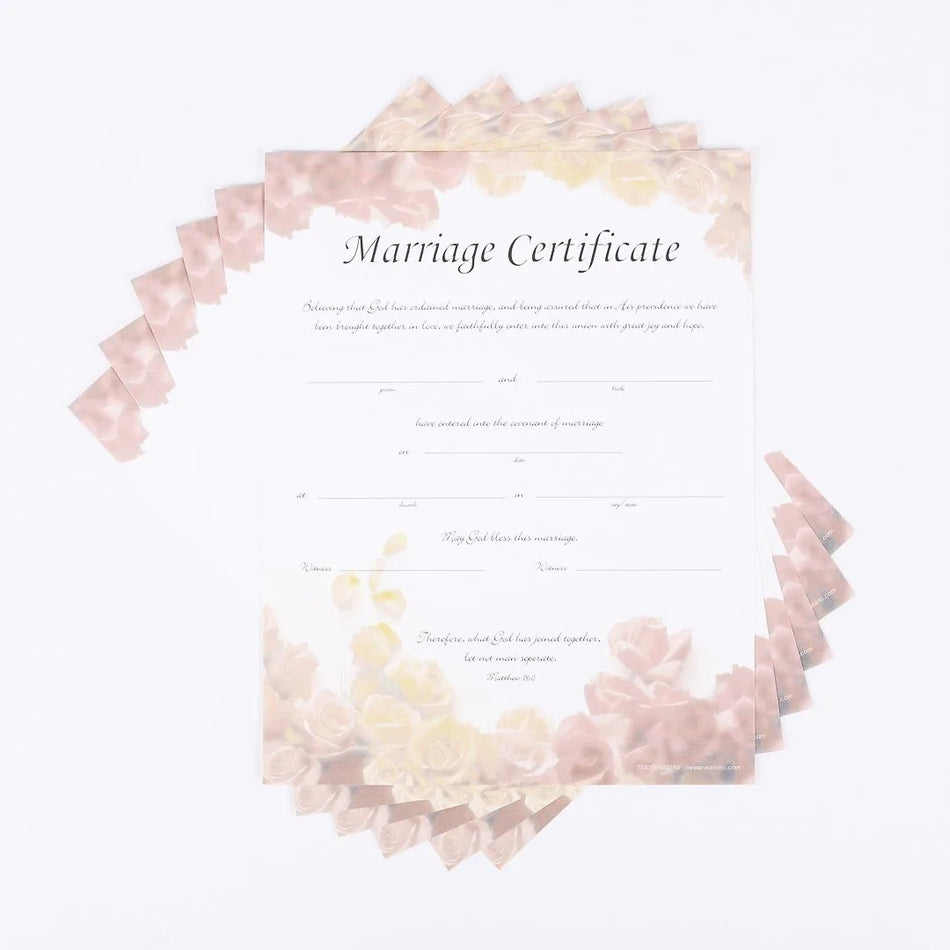 Certificate Of Marriage – Roses – Pk6