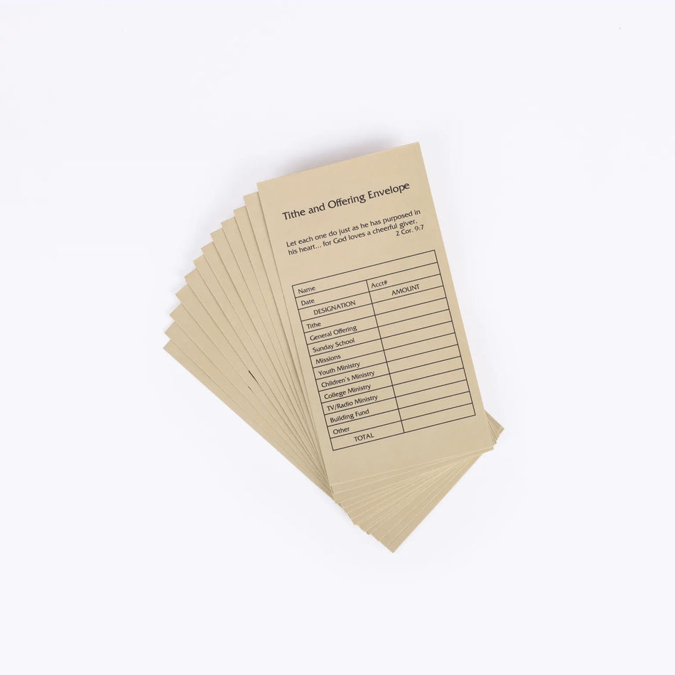 Offering Envelope for Tithe and Offering – 100 Count – 2 Corinthians 9:7