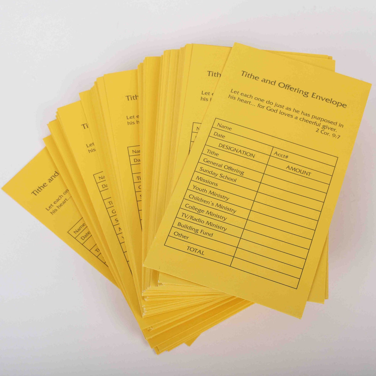 Offering Envelope for Tithe and Offering - 100 Count - 2 Corinthians 9:7 by Swanson Christian Products