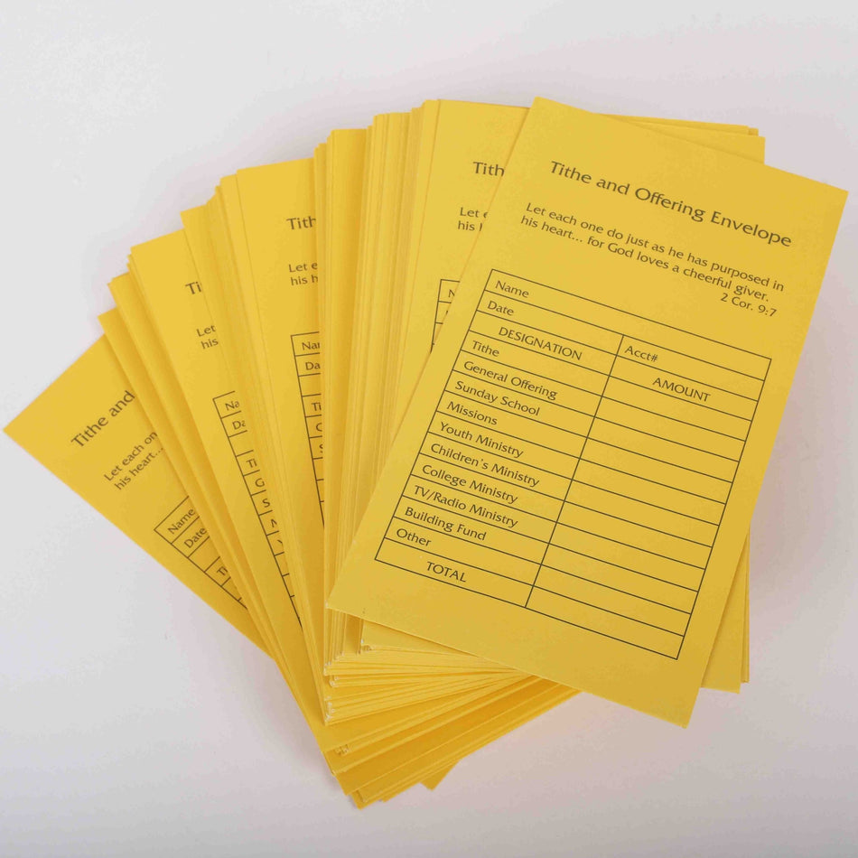 Offering Envelope for Tithe and Offering - 100 Count - 2 Corinthians 9:7 by Swanson Christian Products
