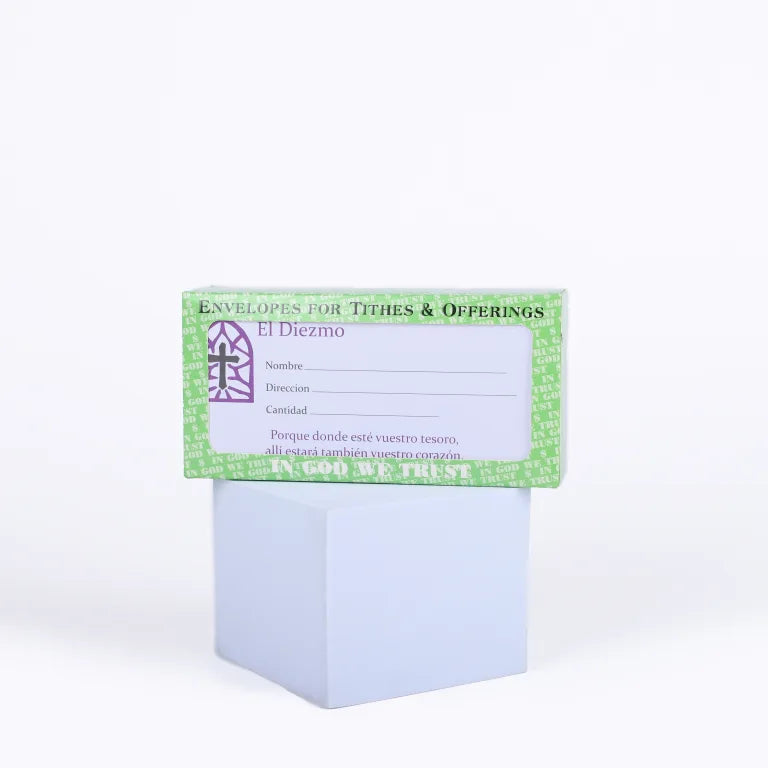 Offering Envelope Spanish El Diezmo Stained Glass 100Ct
