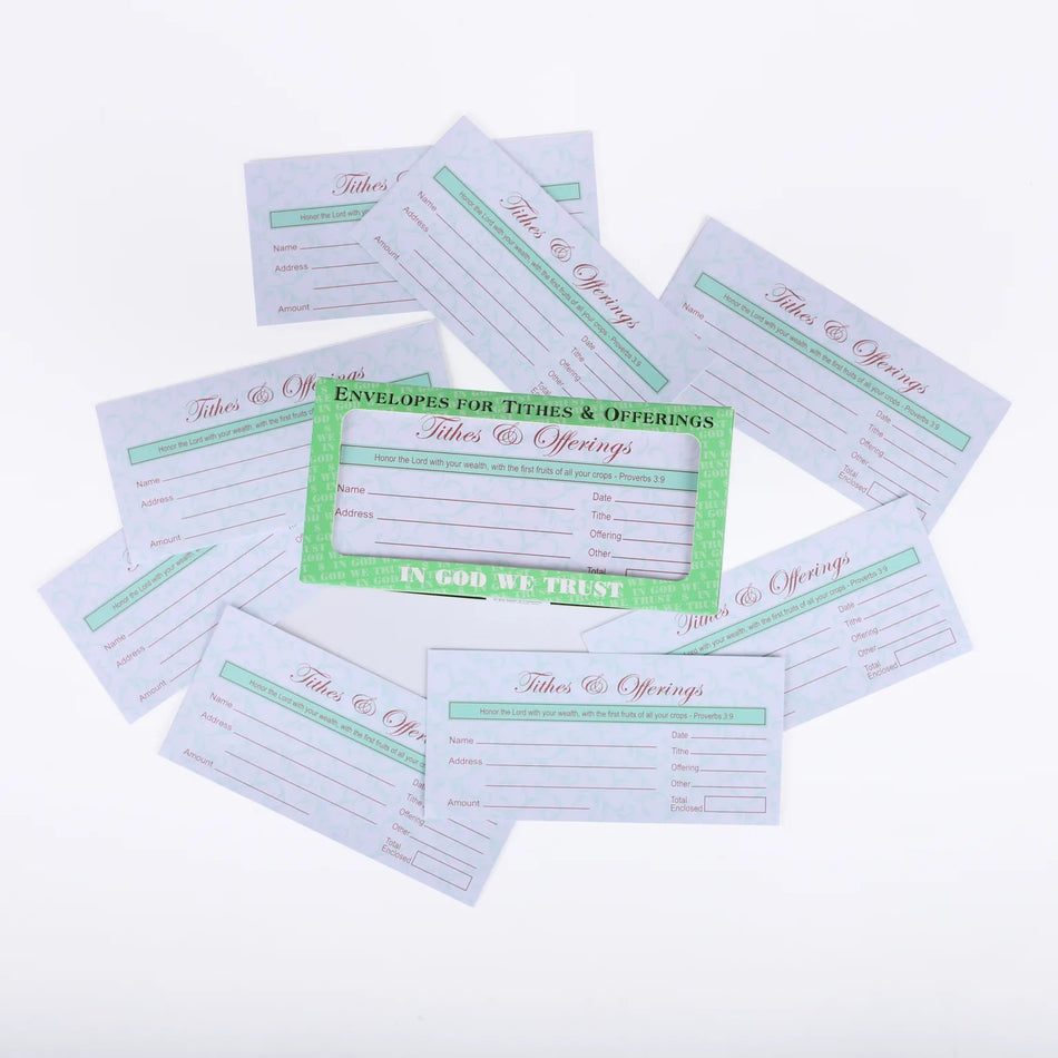 Tithe & Offering Envelope for Church – 100 Count – Proverbs 3:9 Honor the Lord