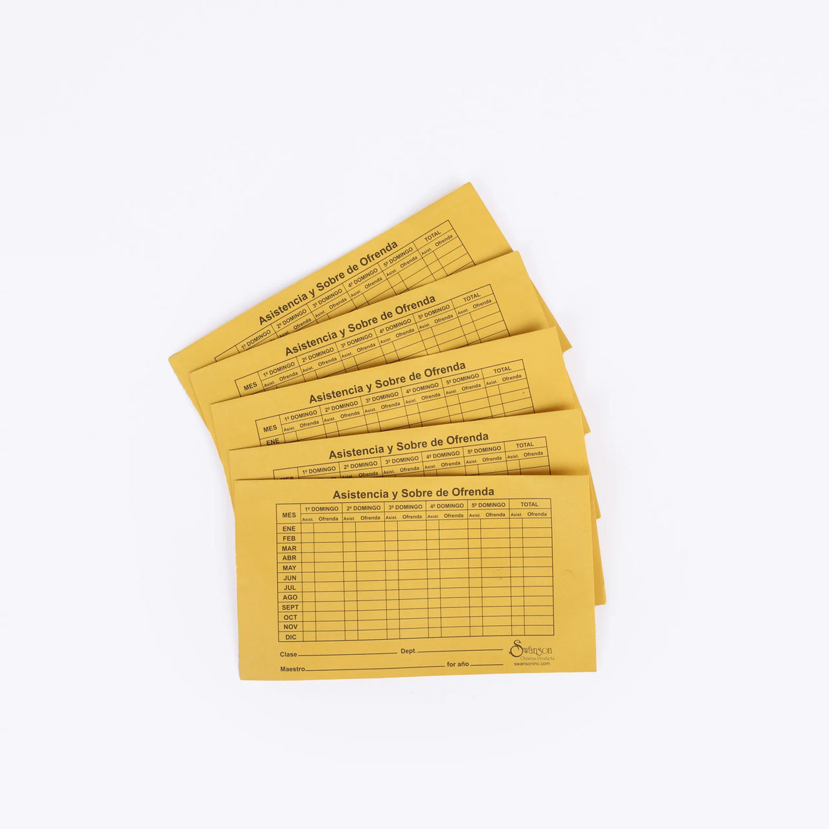Offering Envelope - Asistencia Sobre De Ofrenda Goldenrod - 10Ct by Swanson Christian Products