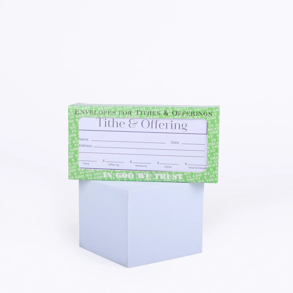 Offering Envelope for Tithe and Offering - Pack of 100 - Purple and White Design by Swanson Christian Products