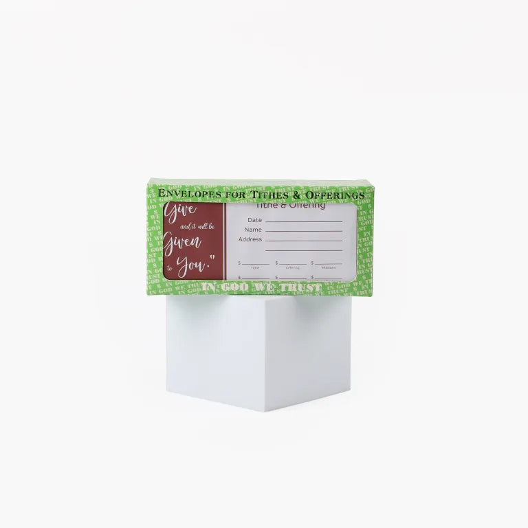 Church Offering Envelope for Tithe and Offering – 100 Count – Red and White Verse Luke 6:38