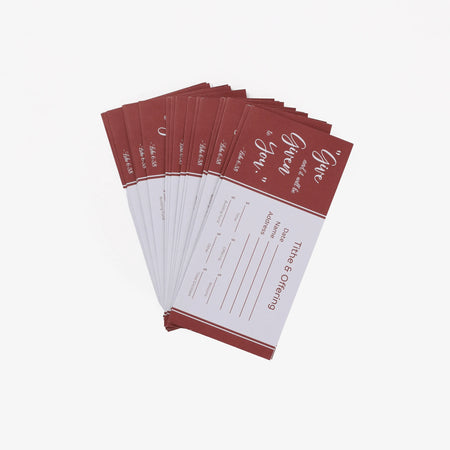 Church Offering Envelope for Tithe and Offering - 100 Count - Red and White Verse Luke 6:38, product view 2