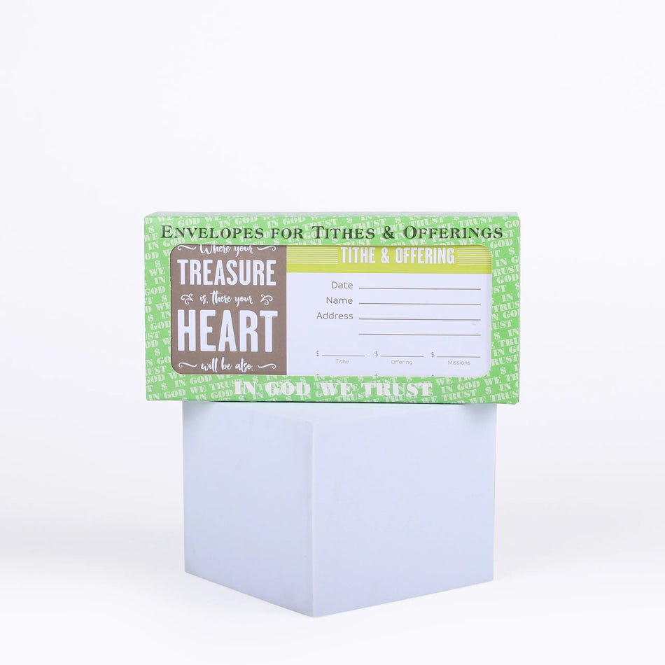 Envelope for Tithe and Offering - 100 Count - Matthew 6:21 by Swanson Christian Products