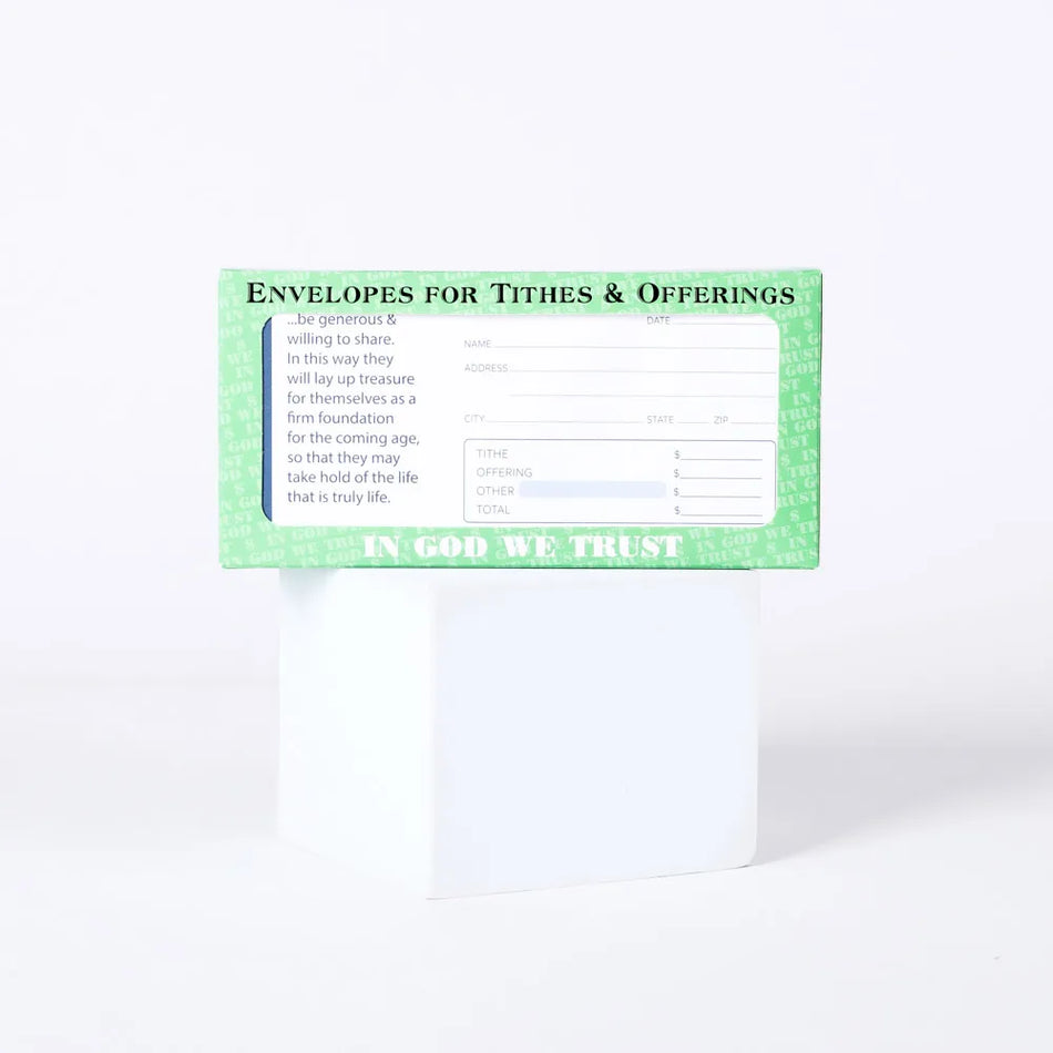 Envelope for Tithe and Offering – 1 Timothy 6:18-19 Treasure – 100 Ct.
