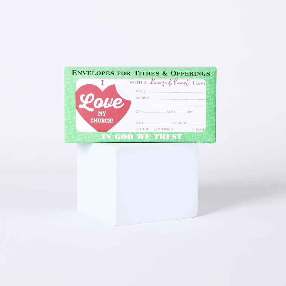 Envelope for Tithe and Offering – I Love My Church – 100 Ct.