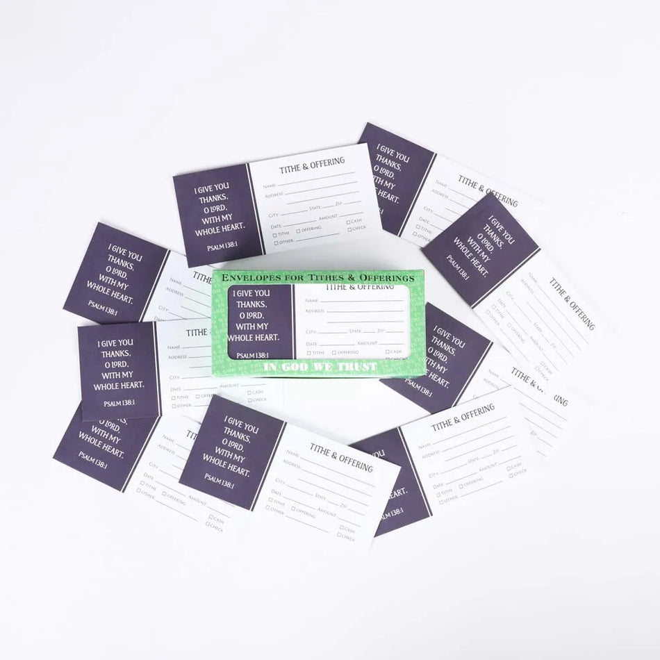 Envelope for Tithe and Offering – Give Thanks – 100 Ct.