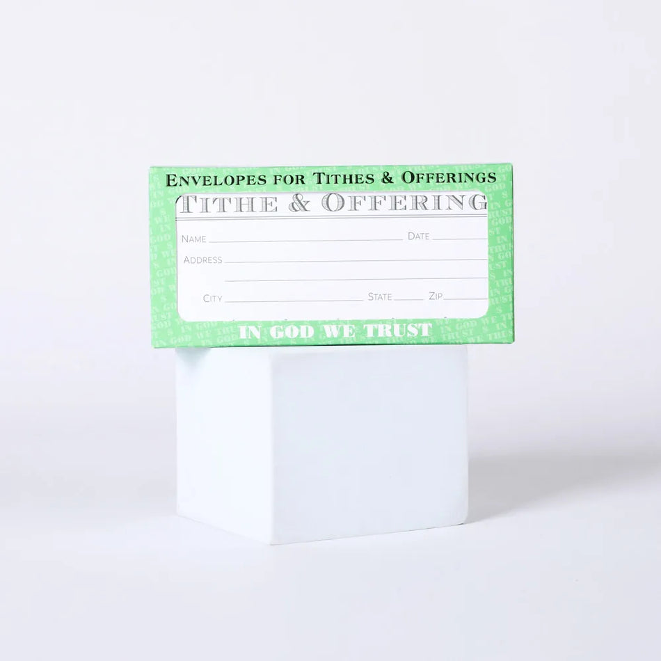 Envelope for Tithe and Offering – Green – 100 Ct.