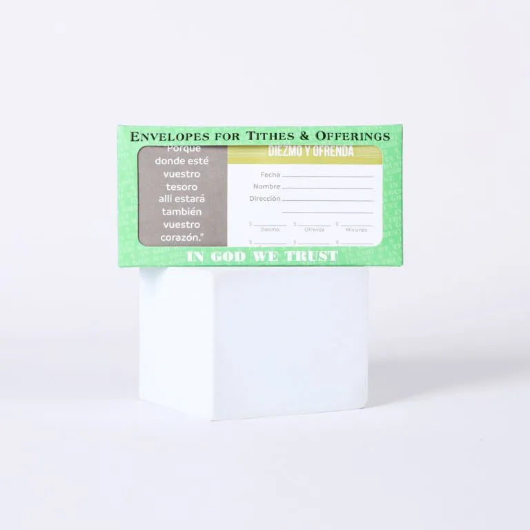 Spanish Envelope for Tithe and Offering – Treasure Matthew 6:21 – 100 Ct.