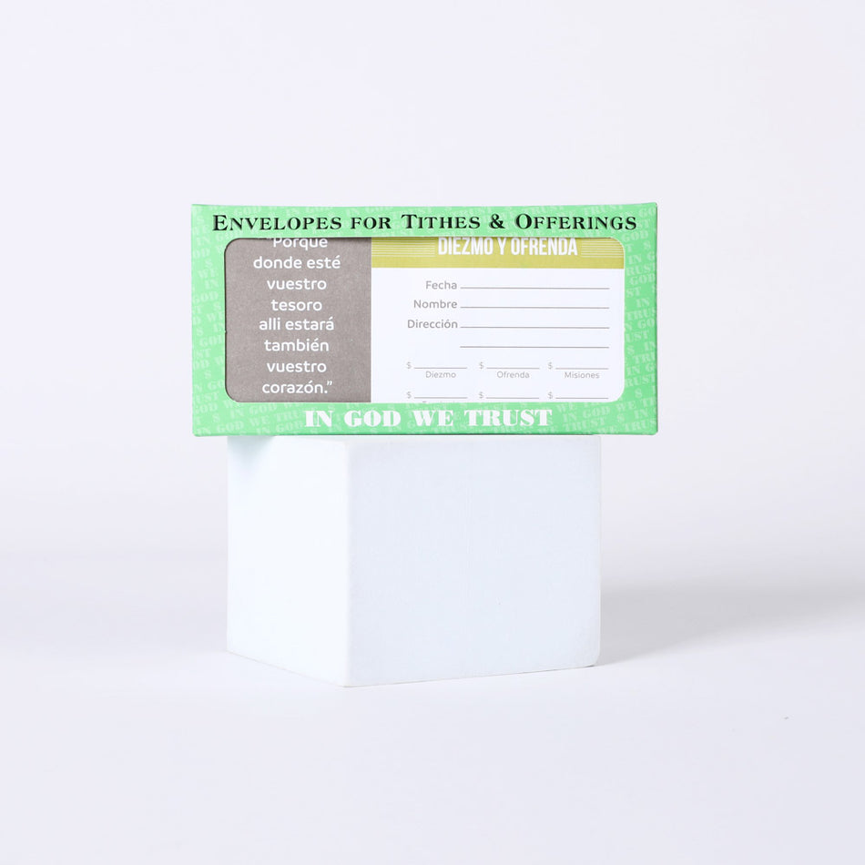 Spanish Envelope for Tithe and Offering - Treasure Matthew 6:21 - 100 Ct. by Swanson Christian Products