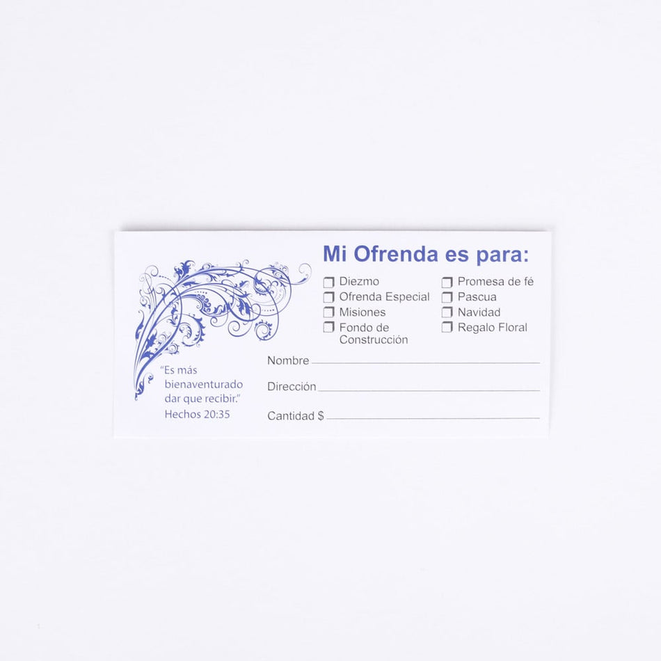 Spanish Envelope for Tithe and Offering - Blessed To Give - 100 Ct. by Swanson Christian Products, product view 2