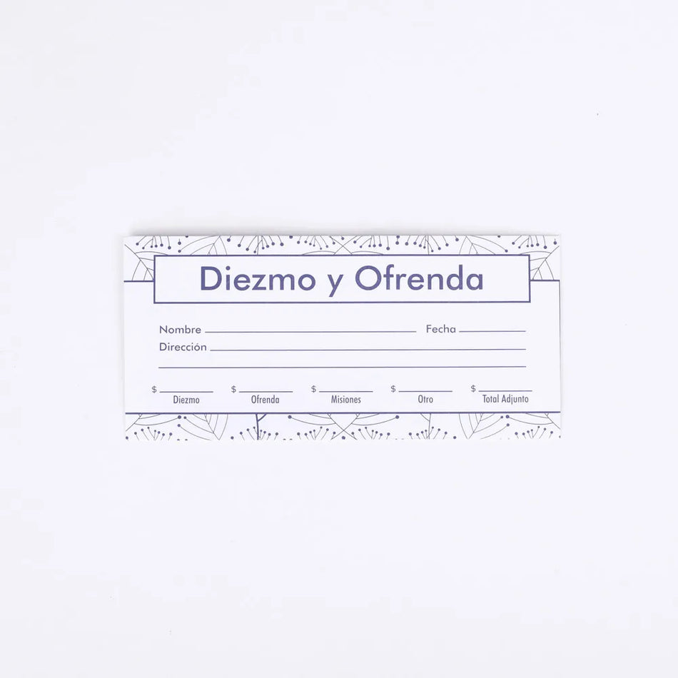 Spanish Envelope for Tithe and Offering – Navy – 100 Ct.