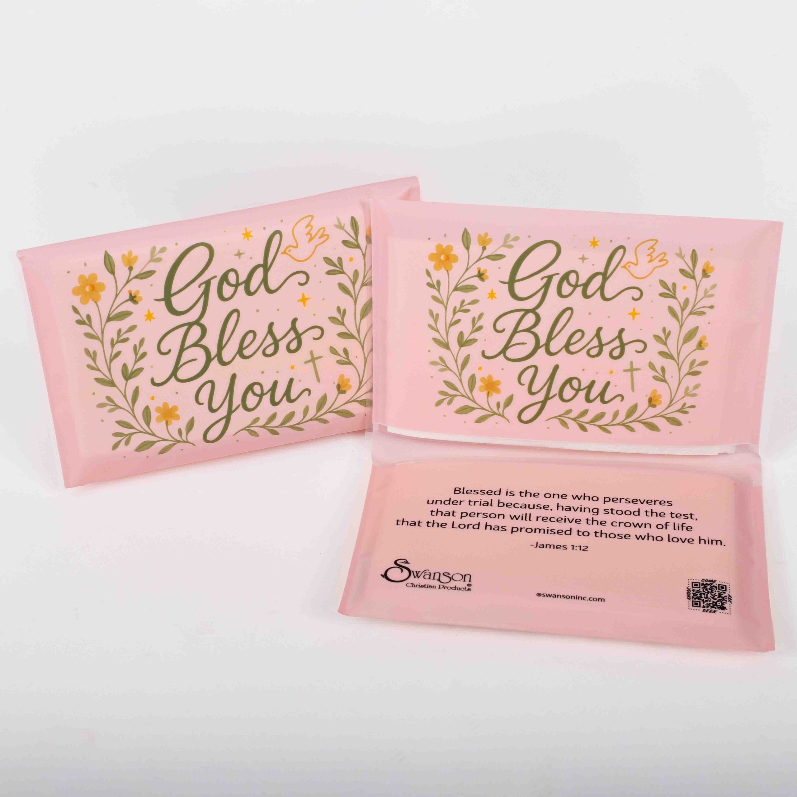 TISSUE GOD BLESS YOU DOVE & CROSS PK12