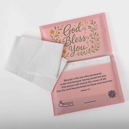 TISSUE GOD BLESS YOU DOVE & CROSS PK30