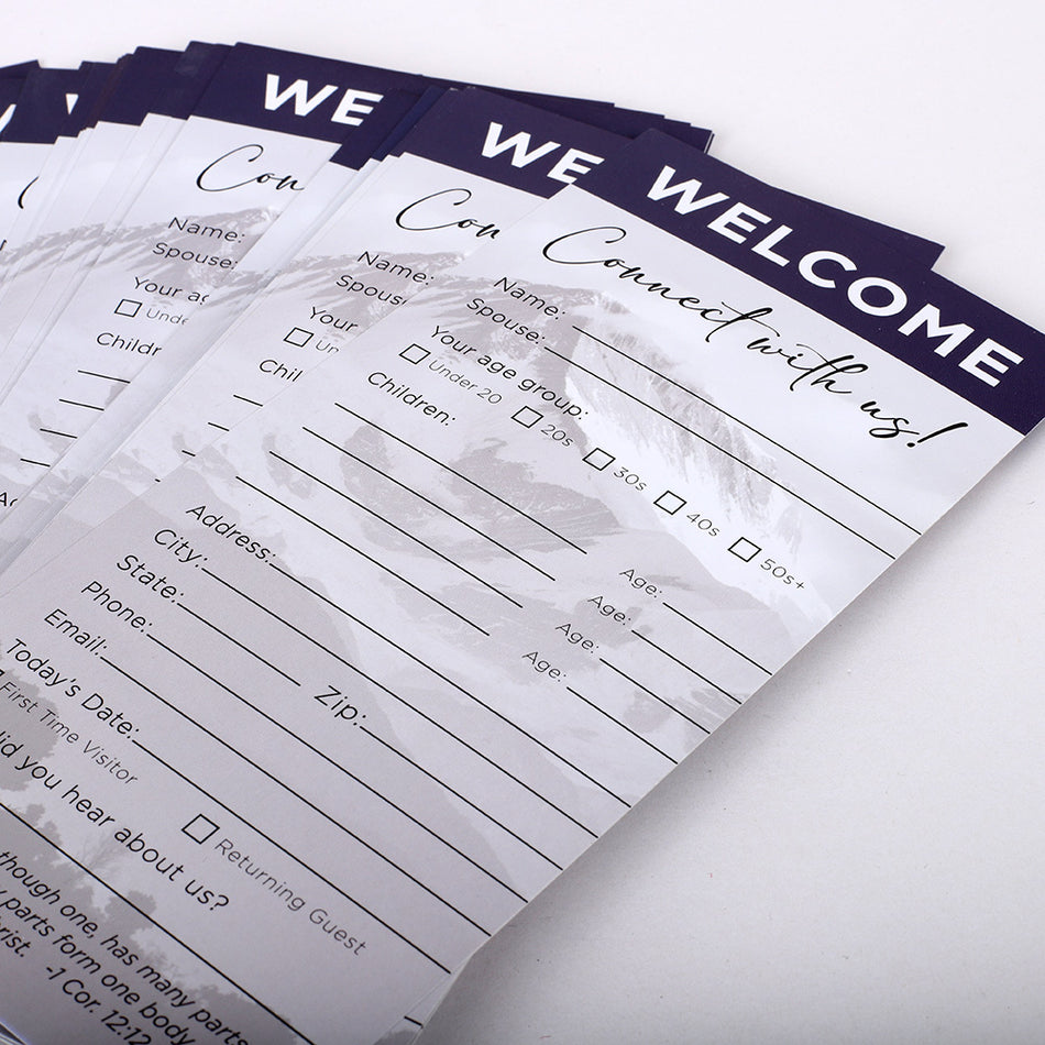Connection Card Welcome Purple 50 Ct.
