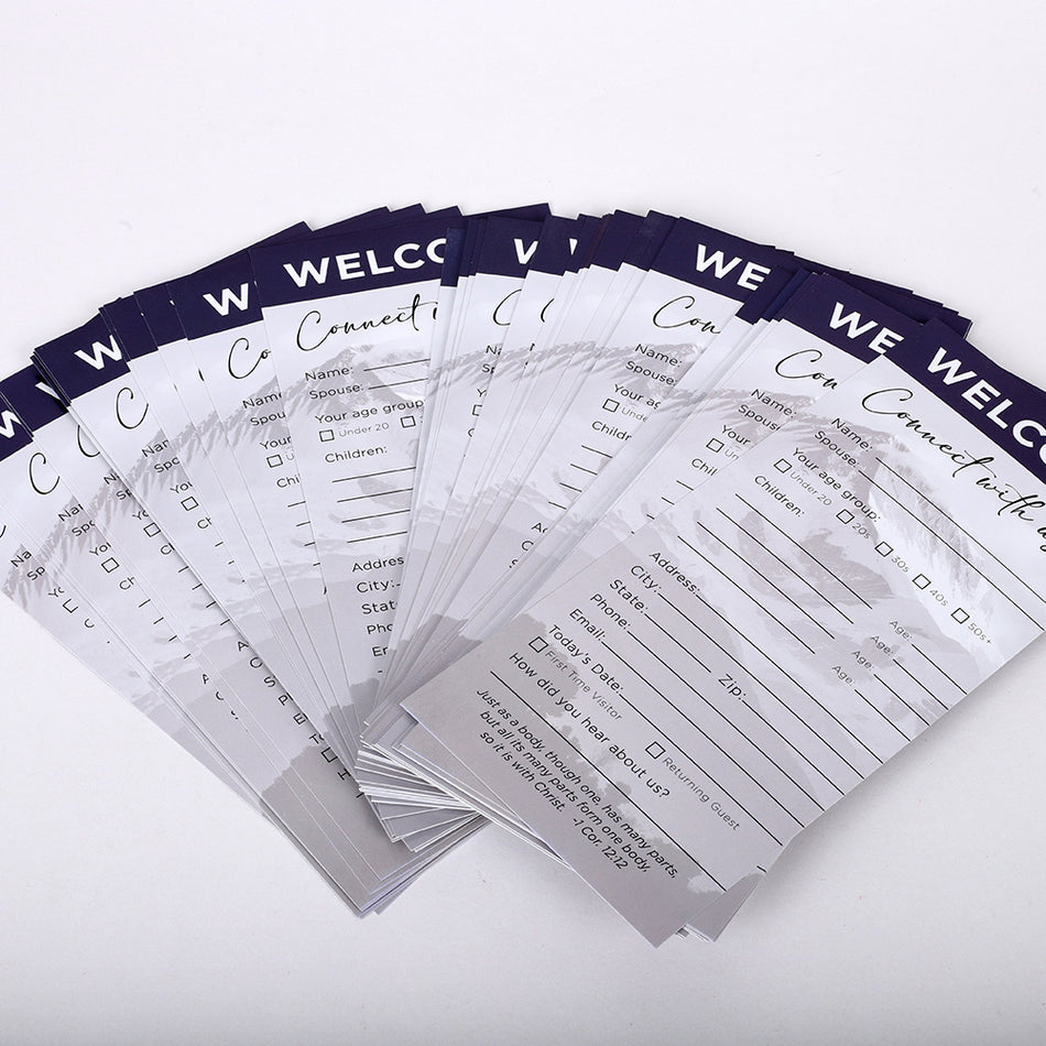 Connection Card Welcome Purple 50 Ct.