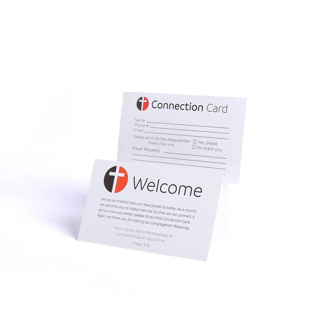 CONNECTION CARD MATT CROSS RED/BLACK 50CT