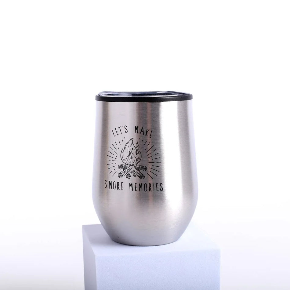 12Oz Stainless Steel Silver Mug Tumbler “S’More”