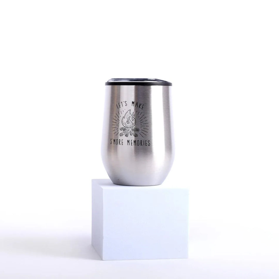 12Oz Stainless Steel Silver Mug Tumbler “S’More”