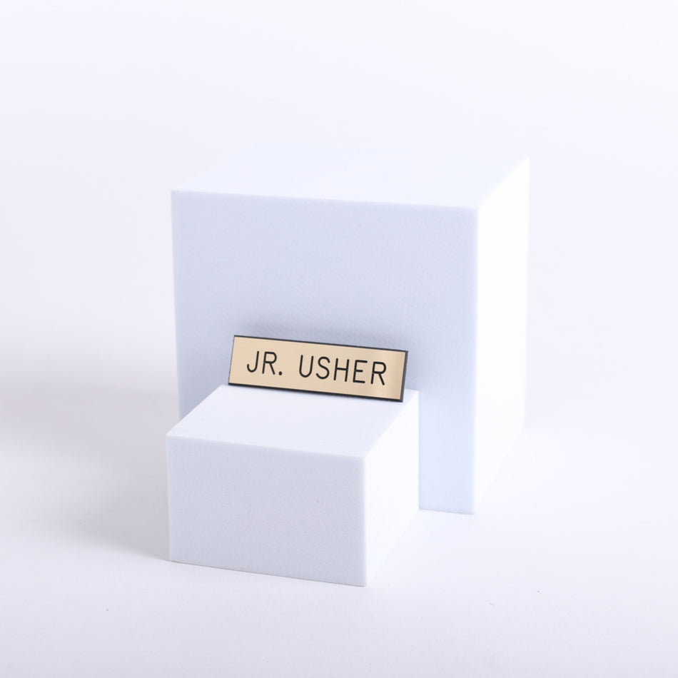 Badge Engraved Jr. Usher Gold Safety Catch