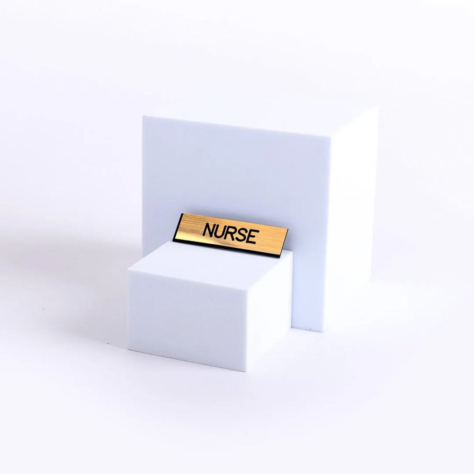 Badge Engraved Nurse Gold Safety Catch