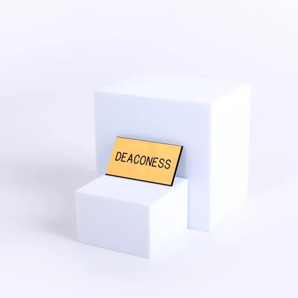 Gold and Black Deaconess Badge - Choose Fastener by Swanson Christian Products