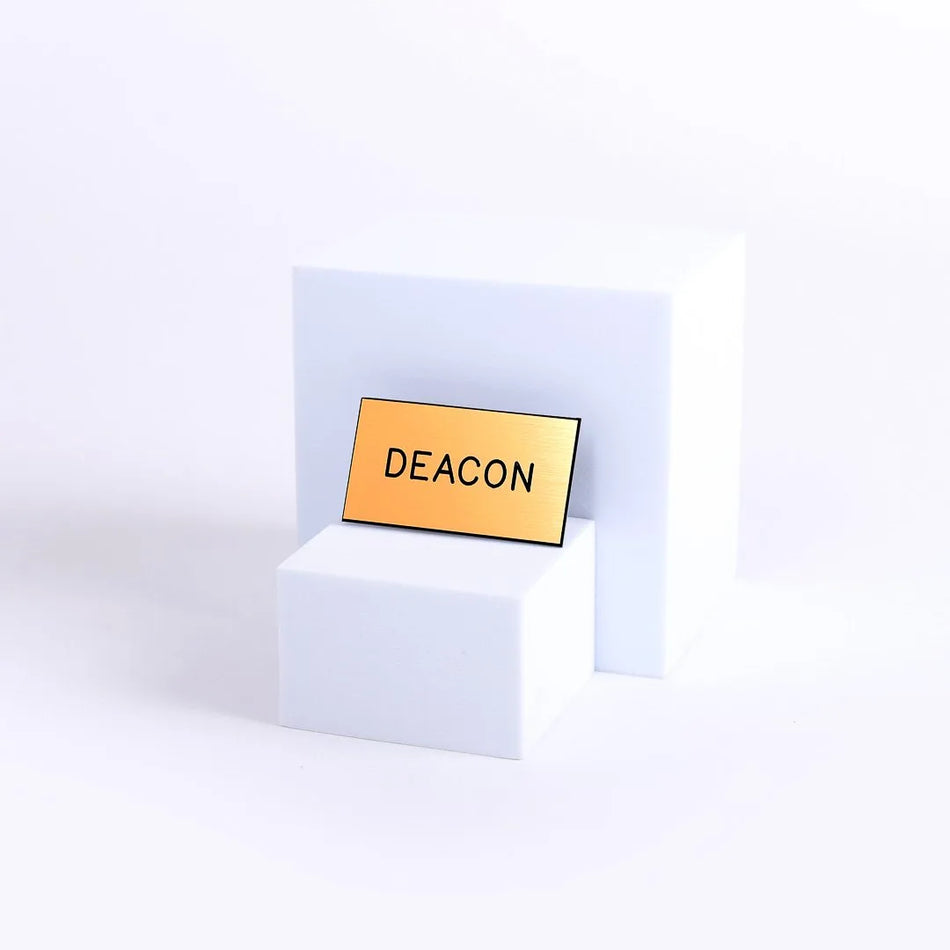 Gold or Black Badge - Engraved Deacon - Choose Fastener Type by Swanson Christian Products