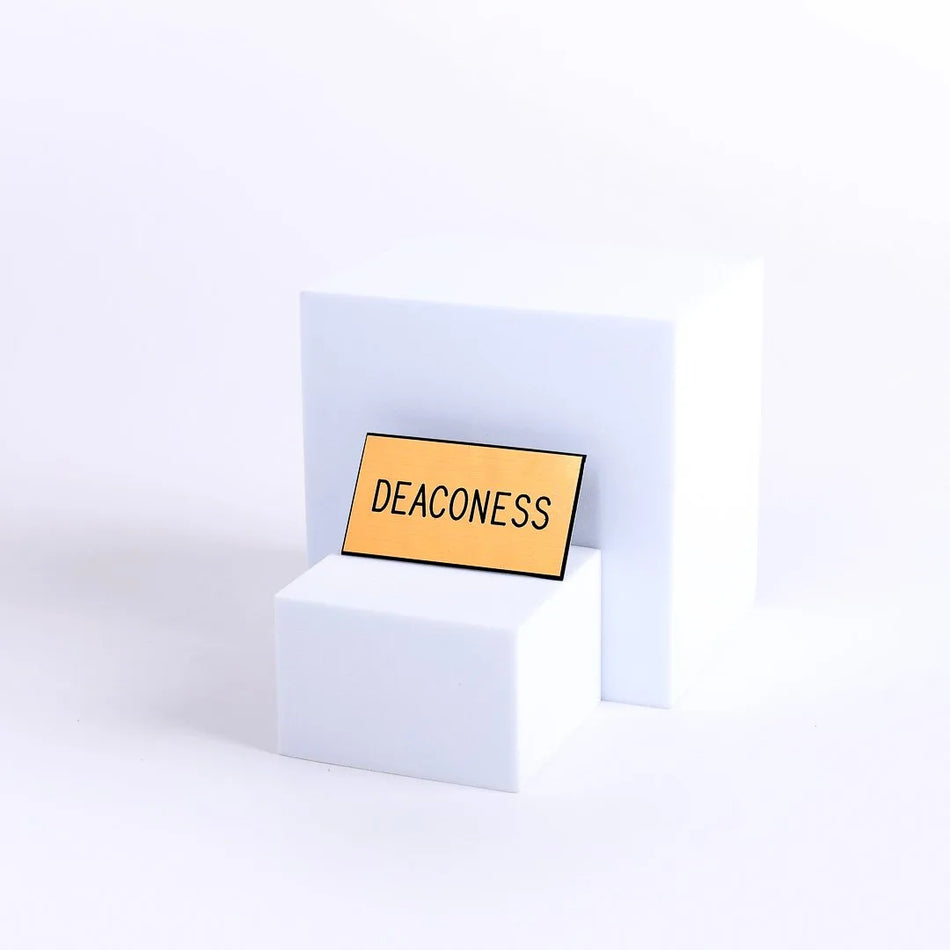Gold and Black Deaconess Badge - Choose Fastener